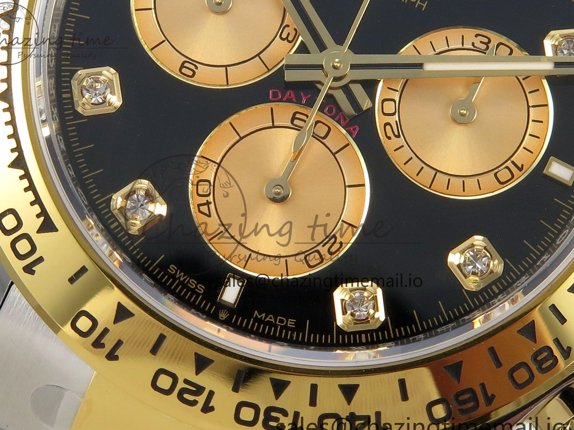 on Dial YG SS YG Edition Diamonds Bracelet THBF 126503 Black 1:1 Best SH4131 Daytona 0509